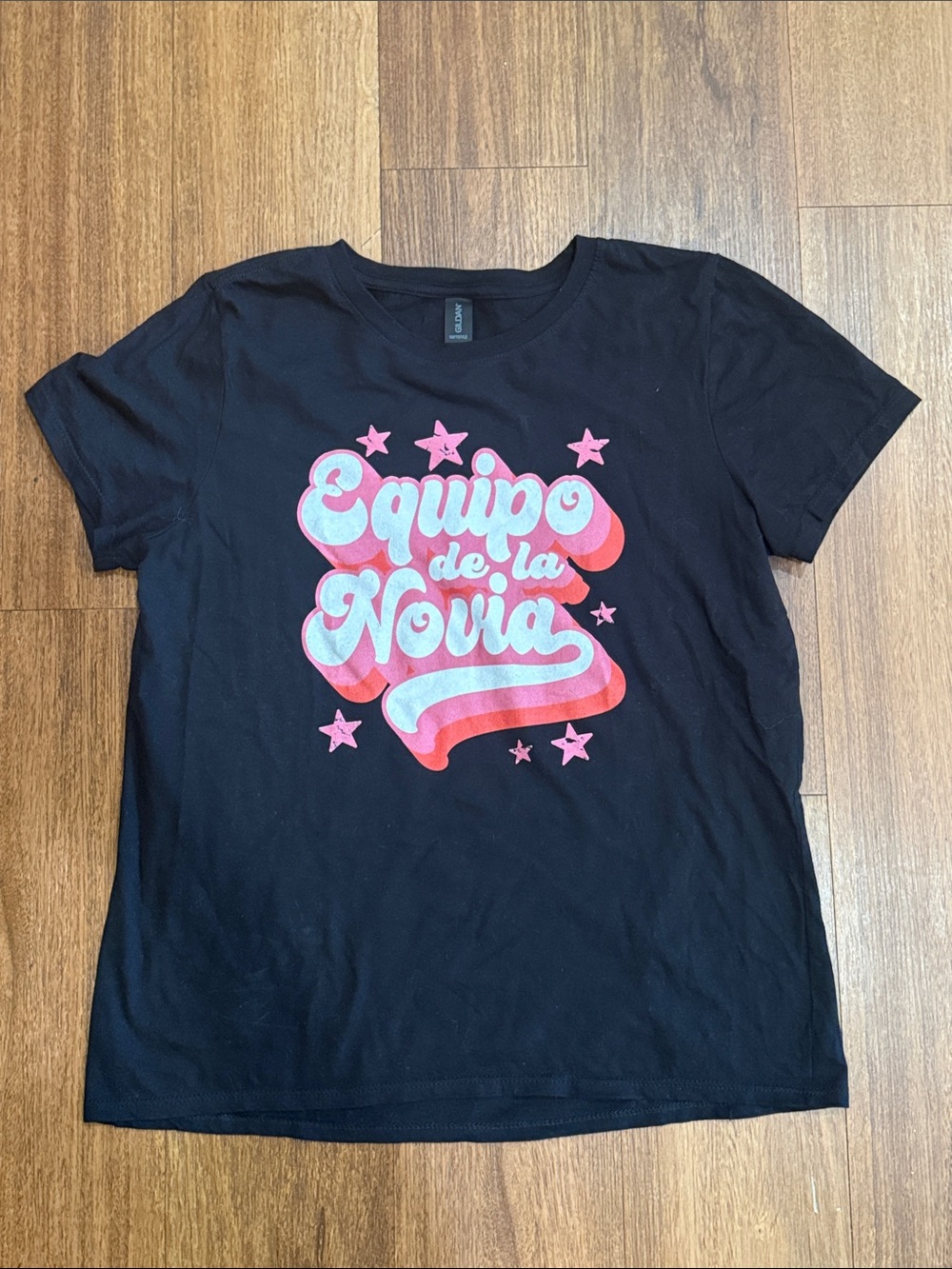 Gildan Black Kids Short-Sleeve 'Equipo de la Novia' Graphic Tee